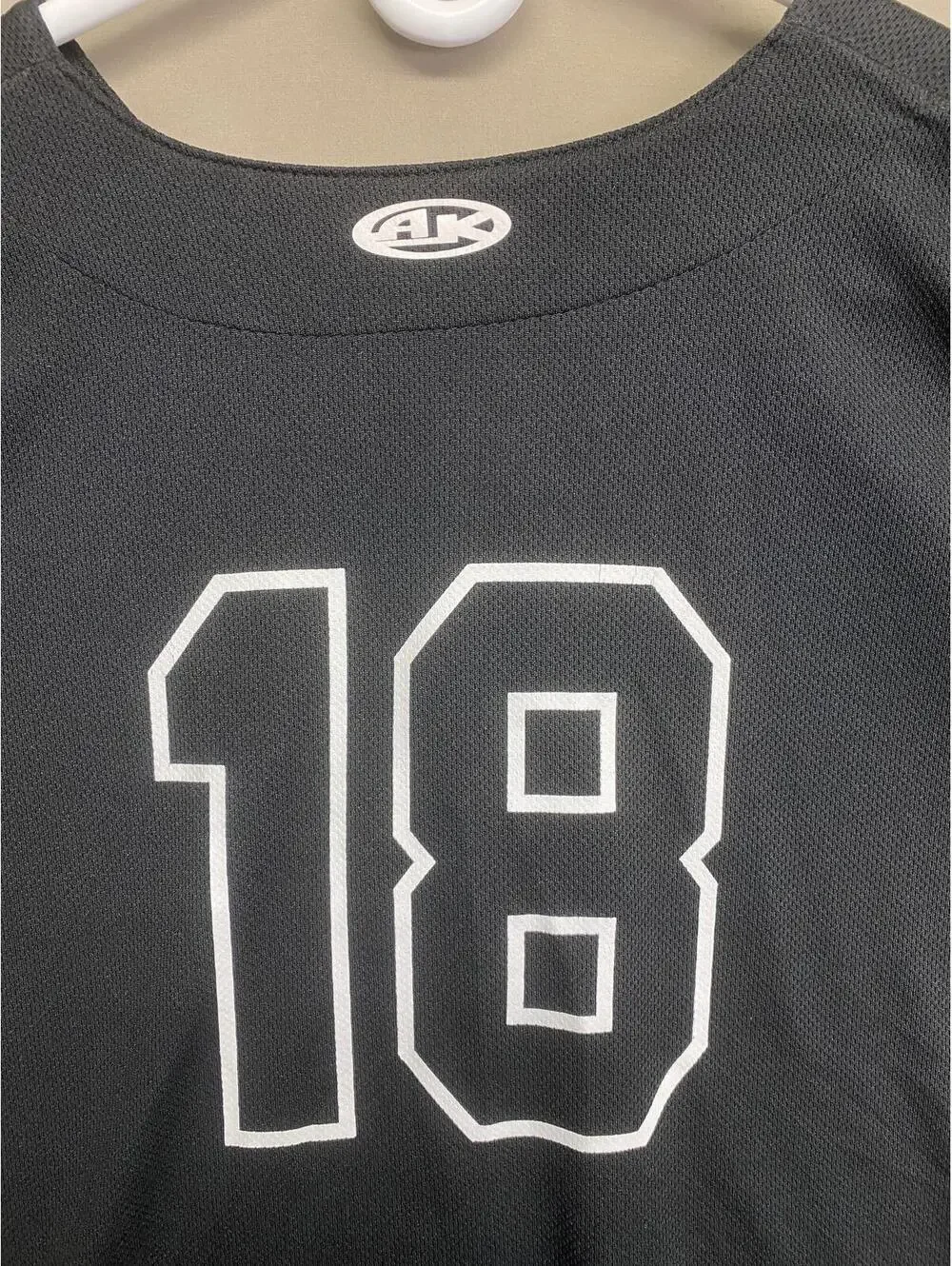 Athletic Knit 'Run As One' Black & White Baseball Jersey Number 18 on Back Sz L - Picture 4 of 6